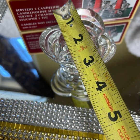 New in Boxset of 2 crystal candleholders, made in Italy - Picture 8 of 8